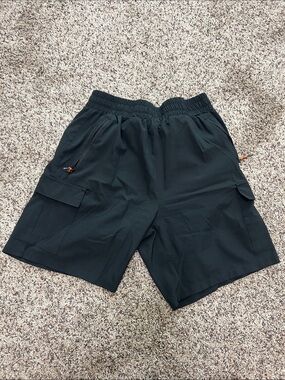 Woman’s Black Cargo Shorts - Elastic Waist
